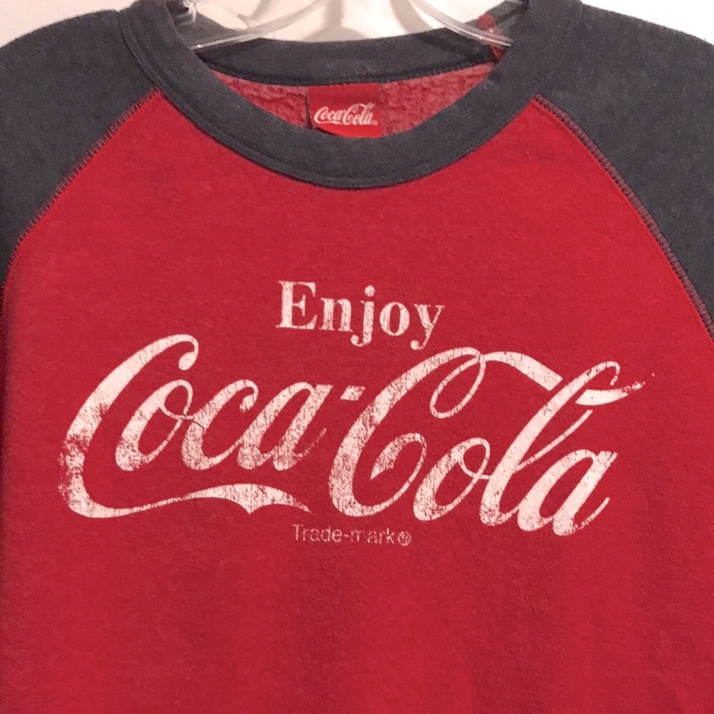 Unisex True Vintage Coca-Cola Red and Dark Gray Raglan Sweatshirt